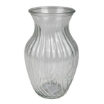 Glass Vase with Ribbed Pattern 28cm - Clear